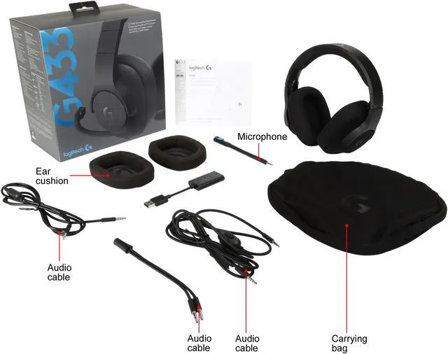 Alt view image 7 of 7 - Logitech G433 7.1 Wired Gaming Headset with DTS Headphone: X 7.1 Surround for PC, PS4, PS4 PRO, Xbox One, Xbox One S, Nintendo Switch – Triple Black