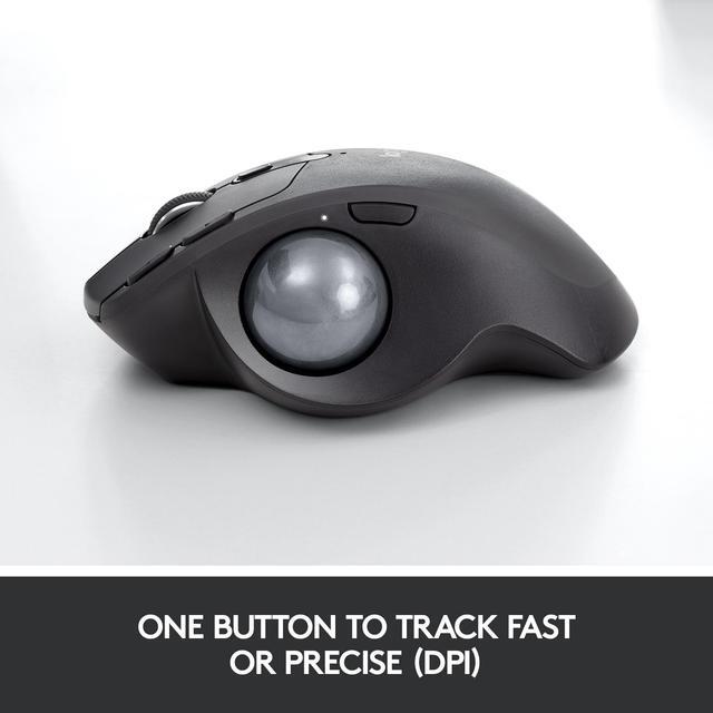 Alt view image 8 of 14 - Logitech MX Ergo Wireless Trackball Mouse Adjustable Ergonomic Design, Control and Move Text/Images/Files Between 2 Windows and Apple Mac Computers (Bluetooth or USB), Rechargeable, Graphite - Black