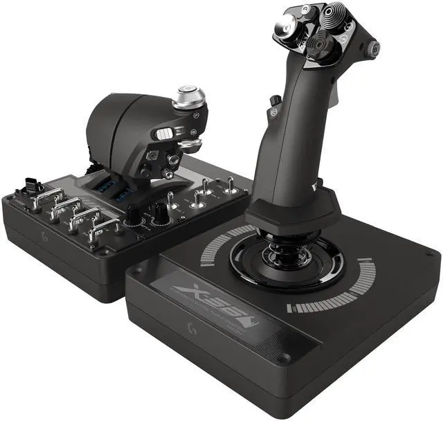 Alt view image 2 of 7 - Logitech G X56 H.O.T.A.S Throttle and Joystick Flight Simulator Game Controller for PC - Black