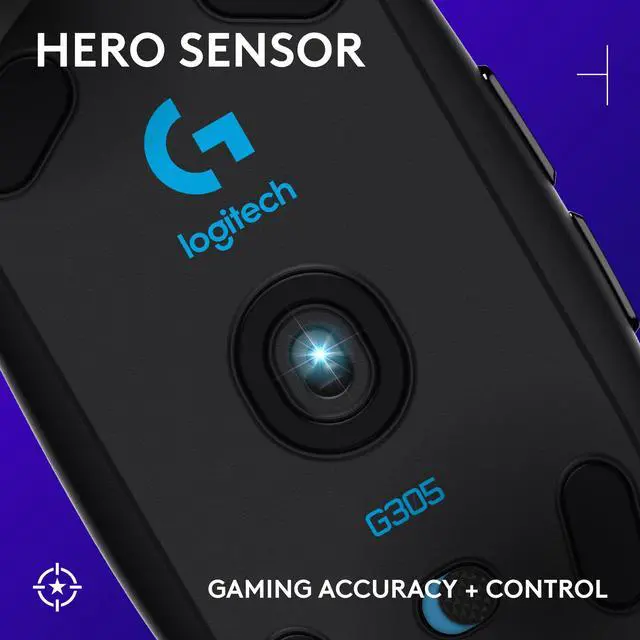 Alt view image 3 of 9 - Logitech G305 LIGHTSPEED Wireless Gaming Mouse, Hero 12K Sensor, 12,000 DPI, Lightweight, 6 Programmable Buttons, 250h Battery Life, On-Board Memory, PC/Mac - Black