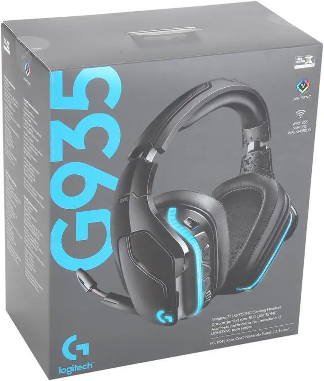 Alt view image 7 of 7 - Logitech G935 Wireless DTS:X 7.1 Surround Sound LIGHTSYNC RGB PC Gaming Headset - Black/Blue