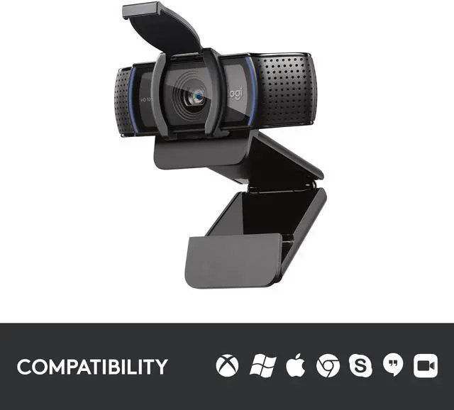 Alt view image 8 of 8 - Logitech C920s HD Pro Webcam, Full HD 1080p/30fps Video Calling, Clear Stereo Audio, HD Light Correction, Works with Skype, Zoom, FaceTime, Hangouts, PC/Mac/Laptop/Macbook/Tablet - Black