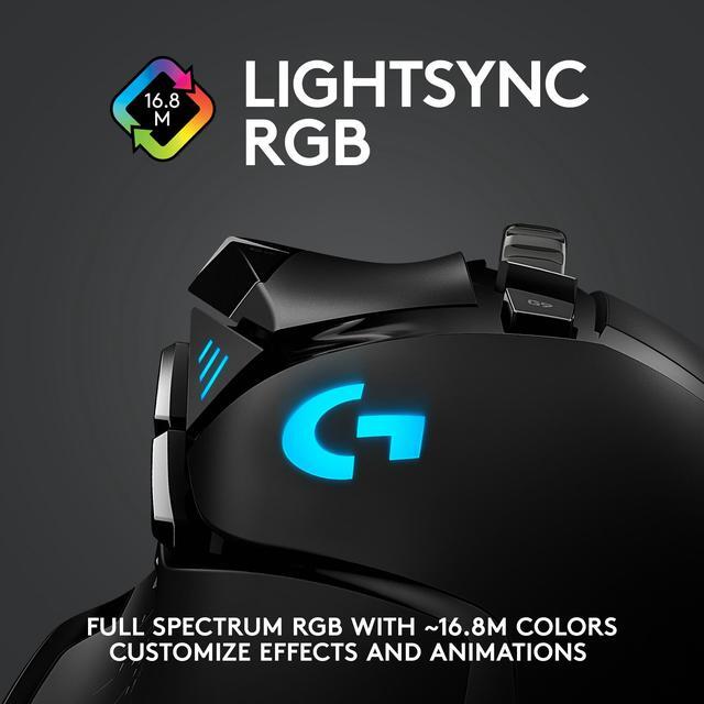 Alt view image 8 of 10 - Logitech G502 Lightspeed Wireless Gaming Mouse with Hero 25K Sensor, PowerPlay Compatible, Tunable Weights and Lightsync RGB - Black