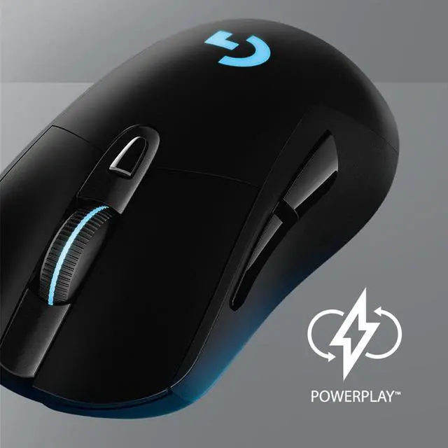 Alt view image 4 of 7 - Logitech G703 Lightspeed Wireless Gaming Mouse W/Hero 25K Sensor, PowerPlay Compatible, Lightsync RGB, Lightweight 95G+10G Optional, 100-25, 600 DPI, Rubber Side Grips - Black