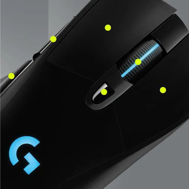 Alt view image 6 of 7 - Logitech G703 Lightspeed Wireless Gaming Mouse W/Hero 25K Sensor, PowerPlay Compatible, Lightsync RGB, Lightweight 95G+10G Optional, 100-25, 600 DPI, Rubber Side Grips - Black
