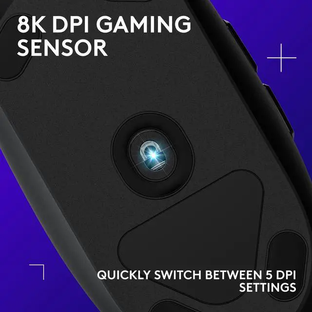 Alt view image 2 of 8 - Logitech G203 Wired Gaming Mouse, 8,000 DPI, Rainbow Optical Effect LIGHTSYNC RGB, 6 Programmable Buttons, On-Board Memory, Screen Mapping, PC/Mac Computer and Laptop Compatible - Black