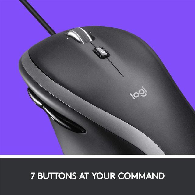 Alt view image 4 of 8 - Logitech M500s Advanced Corded Mouse with Advanced Hyper-fast Scrolling & Tilt, Customizable Buttons, High Precision Tracking with DPI Switch, USB plug & play