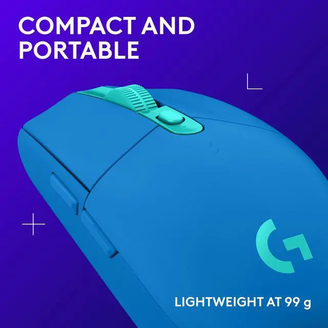 Alt view image 7 of 9 - Logitech G305 LIGHTSPEED Wireless Gaming Mouse, Hero 12K Sensor, 12,000 DPI, Lightweight, 6 Programmable Buttons, 250h Battery Life, On-Board Memory, PC/Mac - Blue