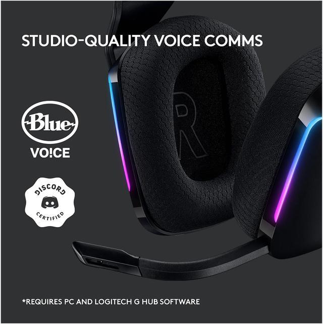 Alt view image 10 of 10 - Logitech G733 Lightspeed Wireless Gaming Headset with Suspension Headband, Lightsync RGB, Blue VO!CE mic technology and PRO-G audio drivers - Black