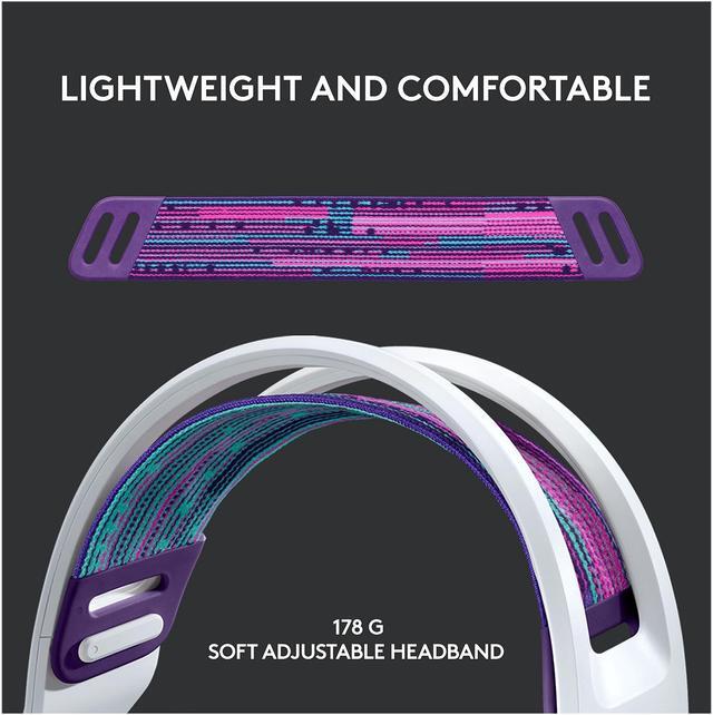 Alt view image 3 of 10 - Logitech G733 LIGHTSPEED Wireless Gaming Headset with suspension headband, LIGHTSYNC RGB, Blue VO!CE mic technology and PRO-G audio drivers - White