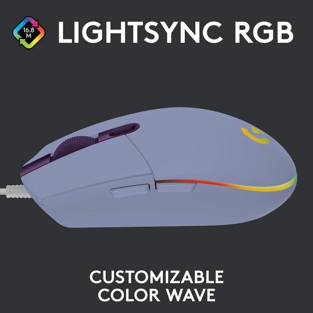 Wired Gaming Mouse, 8,000 DPI, Rainbow Optical Effect LIGHTSYNC RGB, 6 Programmable Buttons, On-Board Memory, Screen Mapping, PC/Mac Computer Compatible - Lilac Gaming Mice - Newegg.com
