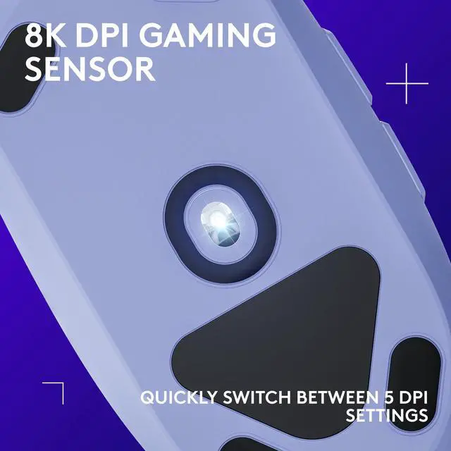 Alt view image 2 of 8 - Logitech G203 Wired Gaming Mouse, 8,000 DPI, Rainbow Optical Effect LIGHTSYNC RGB, 6 Programmable Buttons, On-Board Memory, Screen Mapping, PC/Mac Computer and Laptop Compatible - Lilac