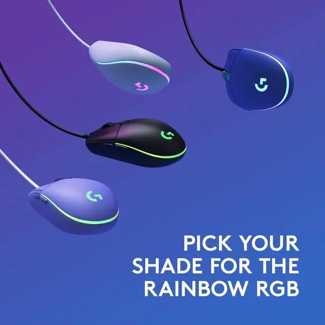 Alt view image 8 of 10 - Logitech G203 Wired Gaming Mouse, 8,000 DPI, Rainbow Optical Effect LIGHTSYNC RGB, 6 Programmable Buttons, On-Board Memory, Screen Mapping, PC/Mac Computer and Laptop Compatible - Blue