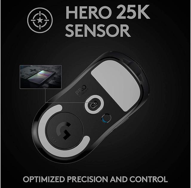 Alt view image 4 of 9 - Logitech G PRO X SUPERLIGHT Wireless Gaming Mouse, Ultra-Lightweight, HERO 25K Sensor, 25,600 DPI, 5 Programmable Buttons, Long Battery Life, Compatible with PC / Mac - Black