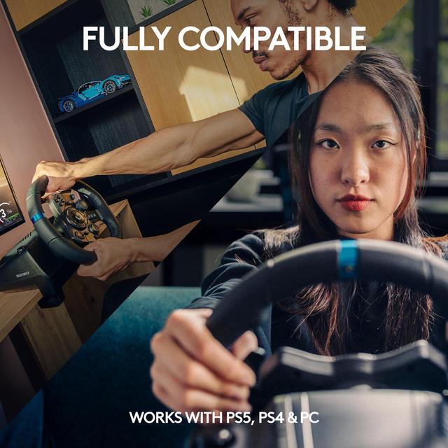 Alt view image 3 of 9 - Logitech G923 Racing Wheel and Pedals for PS5, PS4 and PC