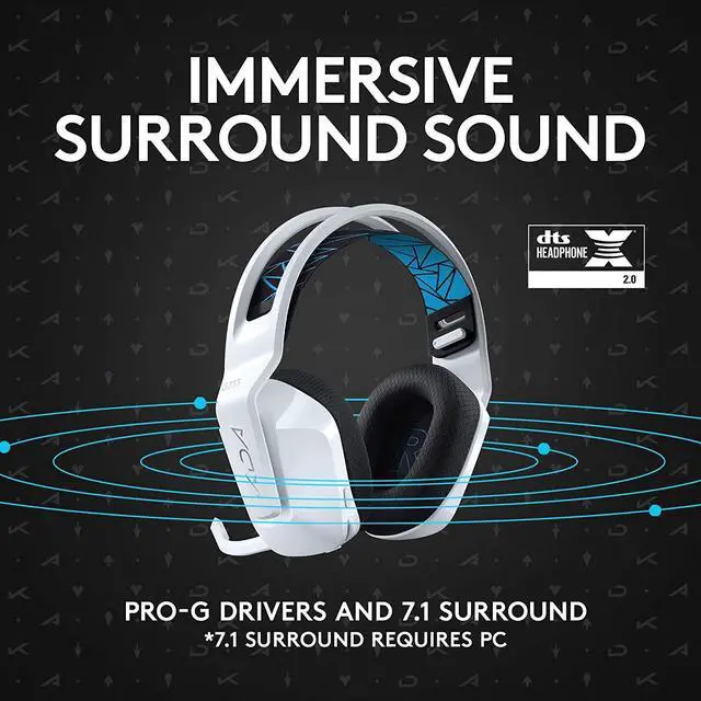 Alt view image 6 of 8 - Logitech G733 K/DA Lightspeed Wireless Gaming Headset with Suspension Headband, ~16.8 M. Color LIGHTSYNC RGB, Blue VO!CE Mic Technology and PRO-G Audio Drivers - Official League of Legends KDA Gear