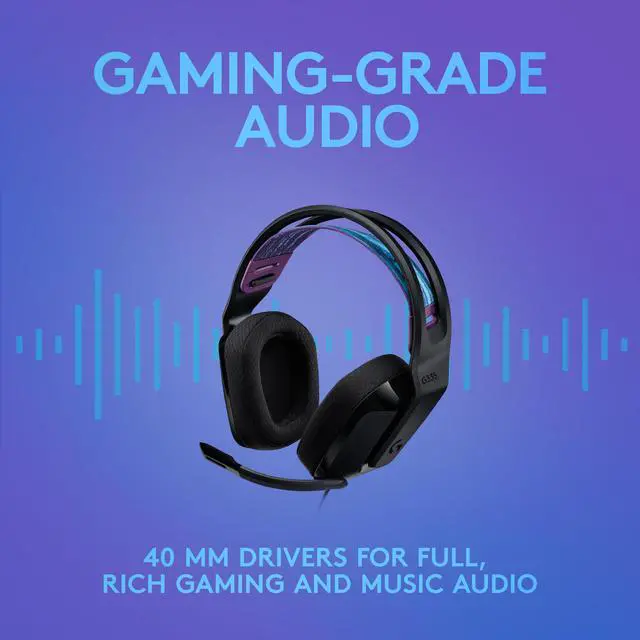 Alt view image 10 of 11 - Logitech G335 Wired Gaming Headset, with Flip to Mute Microphone, 3.5mm Audio Jack, Memory Foam Earpads, Lightweight, Compatible with PC, PlayStation, Xbox, Nintendo Switch – Black