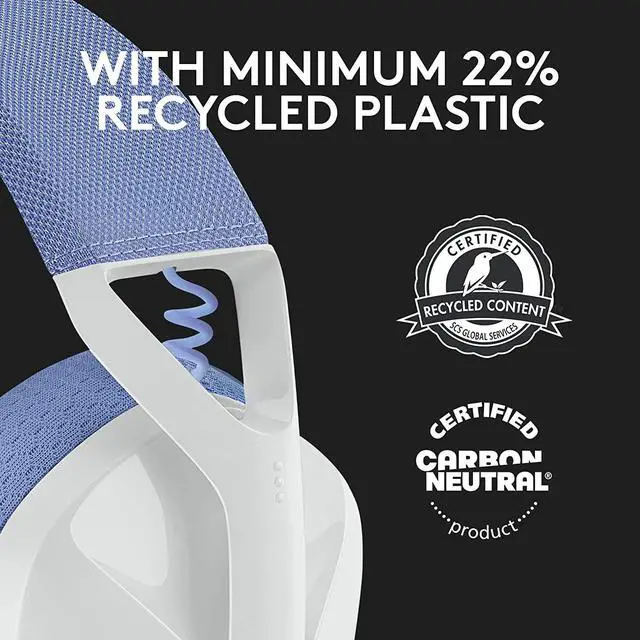 Alt view image 7 of 9 - Logitech G435 LIGHTSPEED and Bluetooth Wireless Gaming Headset - Lightweight over-ear headphones, built-in mics, 18h battery, compatible with Dolby Atmos, PC, PS4, PS5, Nintendo Switch, Mobile - White