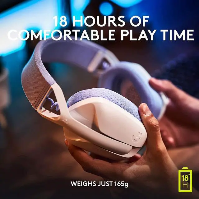Alt view image 6 of 9 - Logitech G435 LIGHTSPEED and Bluetooth Wireless Gaming Headset - Lightweight over-ear headphones, built-in mics, 18h battery, compatible with Dolby Atmos, PC, PS4, PS5, Nintendo Switch, Mobile - White