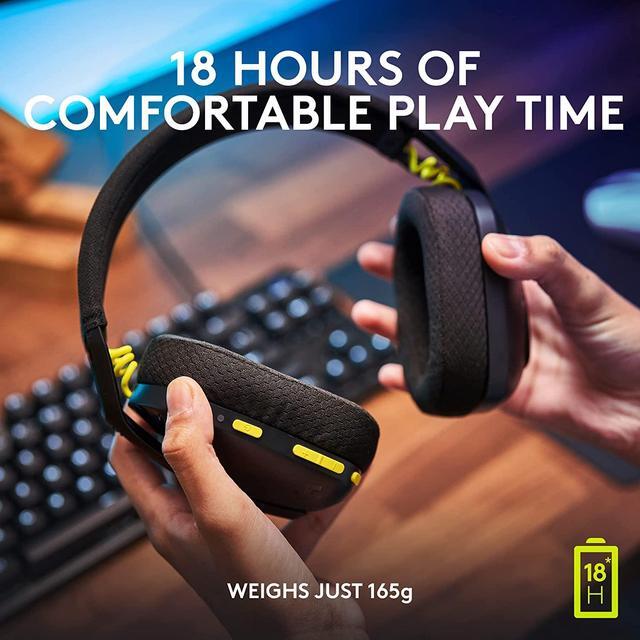 Alt view image 6 of 9 - Logitech G435 LIGHTSPEED and Bluetooth Wireless Gaming Headset - Lightweight over-ear headphones, built-in mics, 18h battery, compatible with Dolby Atmos, PC, PS4, PS5, Nintendo Switch, Mobile - Black