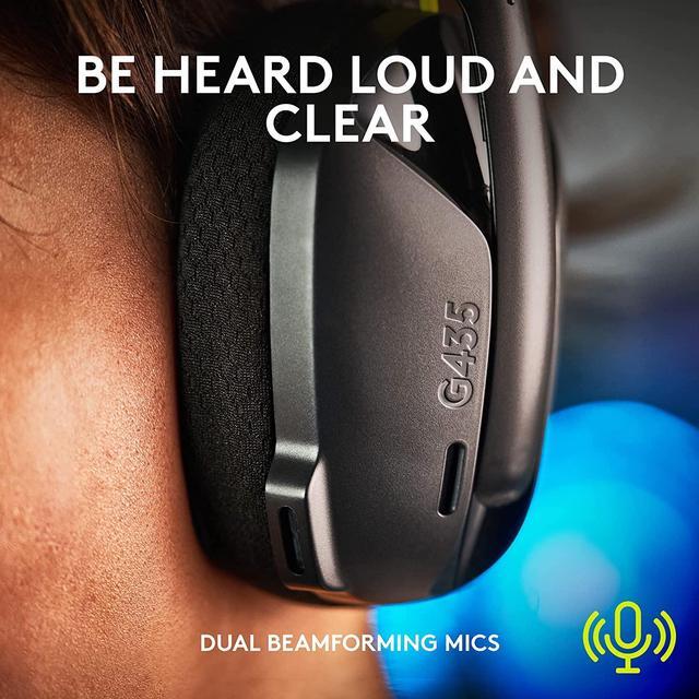 Alt view image 5 of 9 - Logitech G435 LIGHTSPEED and Bluetooth Wireless Gaming Headset - Lightweight over-ear headphones, built-in mics, 18h battery, compatible with Dolby Atmos, PC, PS4, PS5, Nintendo Switch, Mobile - Black