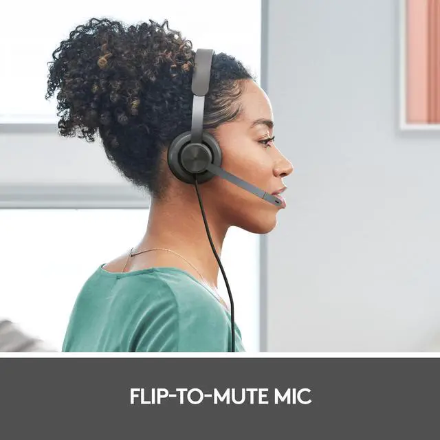 Alt view image 6 of 7 - Logitech Zone 750 Wired On-ear Headset with Noise-canceling microphone, USB-C and included USB-A adapter, Plug-and-play connection