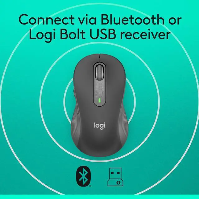 Alt view image 6 of 10 - Logitech M650 Signature wireless Mouse 910-006231 Graphite 5 Buttons 1 x Wheel Wireless Mouse
