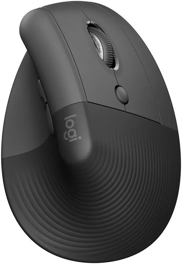Main image of Logitech Lift Vertical Ergonomic Mouse, Wireless, Bluetooth or Logi Bolt USB receiver, Quiet clicks, 4 buttons, compatible with Windows/macOS/iPadOS, Laptop, PC - Graphite