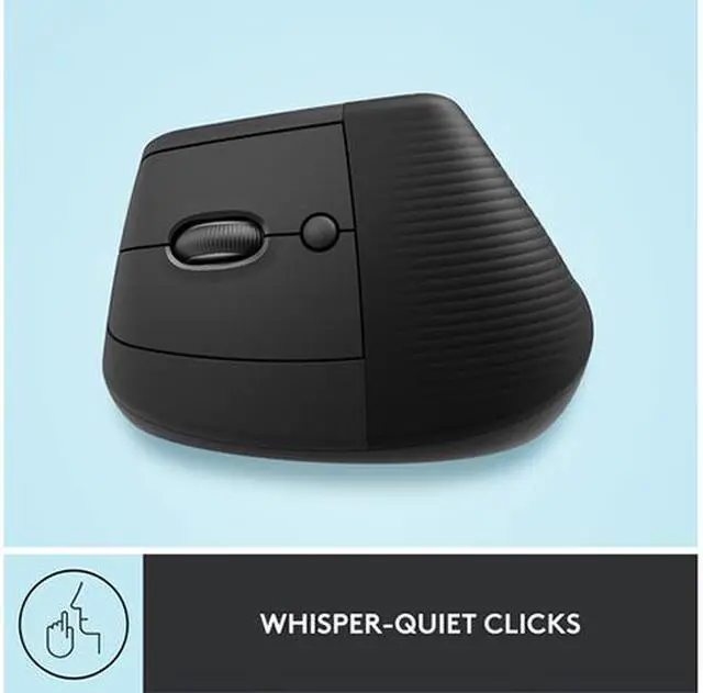 Alt view image 5 of 7 - Logitech Lift Left Vertical Ergonomic Mouse, Left-handed, Wireless, Bluetooth or Logi Bolt USB, Quiet clicks, 4 buttons, compatible with Windows/macOS/iPadOS, Laptop, PC - Graphite