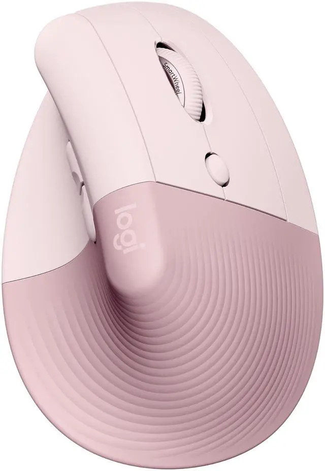 Main image of Logitech Lift Vertical Ergonomic Mouse, Wireless, Bluetooth or Logi Bolt USB receiver, Quiet clicks, 4 buttons, compatible with Windows/macOS/iPadOS, Laptop, PC - Rose