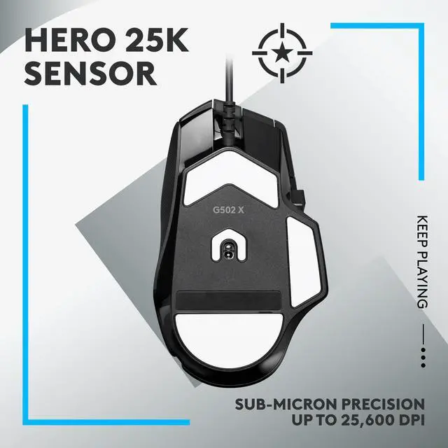 Alt view image 4 of 7 - Logitech G502 X Wired Gaming Mouse - LIGHTFORCE hybrid optical-mechanical primary switches, HERO 25K gaming sensor, compatible with PC - macOS/Windows - Black