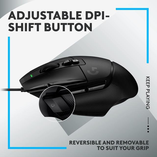 Alt view image 7 of 7 - Logitech G502 X Wired Gaming Mouse - LIGHTFORCE hybrid optical-mechanical primary switches, HERO 25K gaming sensor, compatible with PC - macOS/Windows - Black