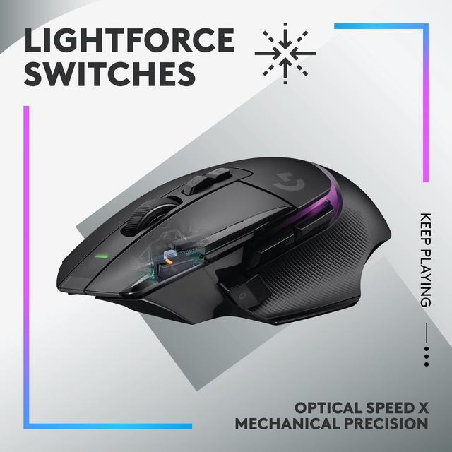 Alt view image 3 of 9 - Logitech G502 X PLUS LIGHTSPEED Wireless RGB Gaming Mouse - Optical mouse with LIGHTFORCE hybrid switches, LIGHTSYNC RGB, HERO 25K gaming sensor, compatible with PC - macOS/Windows - Black