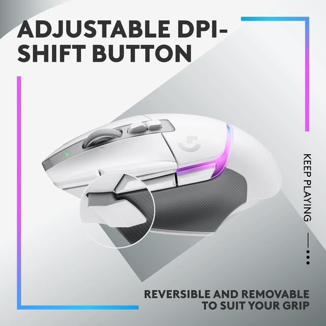 Alt view image 7 of 9 - Logitech G502 X PLUS LIGHTSPEED Wireless RGB Gaming Mouse - Optical mouse with LIGHTFORCE hybrid switches, LIGHTSYNC RGB, HERO 25K gaming sensor, compatible with PC - macOS/Windows  - White