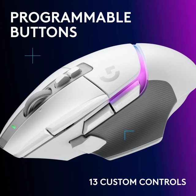 Alt view image 3 of 10 - Logitech G502 X PLUS LIGHTSPEED Wireless RGB Gaming Mouse - Optical mouse with LIGHTFORCE hybrid switches, LIGHTSYNC RGB, HERO 25K gaming sensor, compatible with PC - macOS/Windows - White