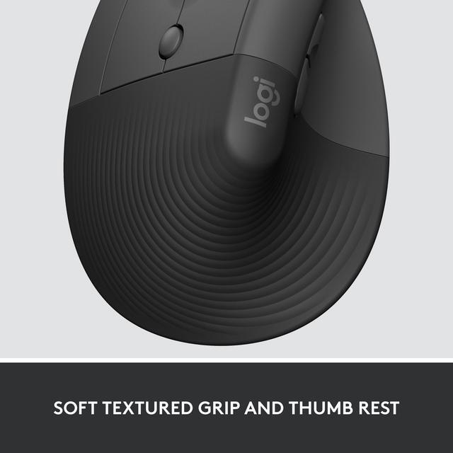 Alt view image 4 of 9 - Logitech Lift for Business Left, Vertical Ergonomic Mouse - Left-handed, Wireless, Bluetooth or Secured Logi Bolt USB, Quiet clicks, Globally Certified, Windows/Mac/Chrome/Linux
