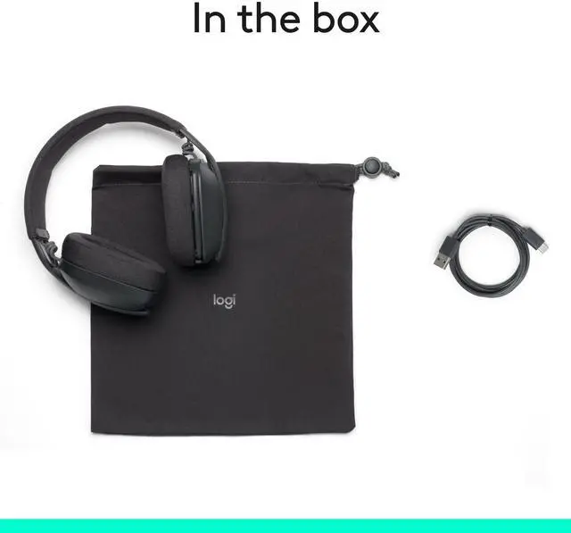 Alt view image 10 of 10 - Logitech Zone Vibe 100 Lightweight Wireless Over Ear Headphones with Noise Canceling Microphone, Advanced Multipoint Bluetooth Headset, Works with Teams, Google Meet, Zoom, Mac/PC - Graphite