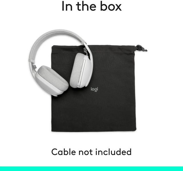 Alt view image 10 of 10 - Logitech Zone Vibe 100 Lightweight Wireless Over Ear Headphones with Noise Canceling Microphone, Advanced Multipoint Bluetooth Headset, Works with Teams, Google Meet, Zoom, Mac/PC - Off White