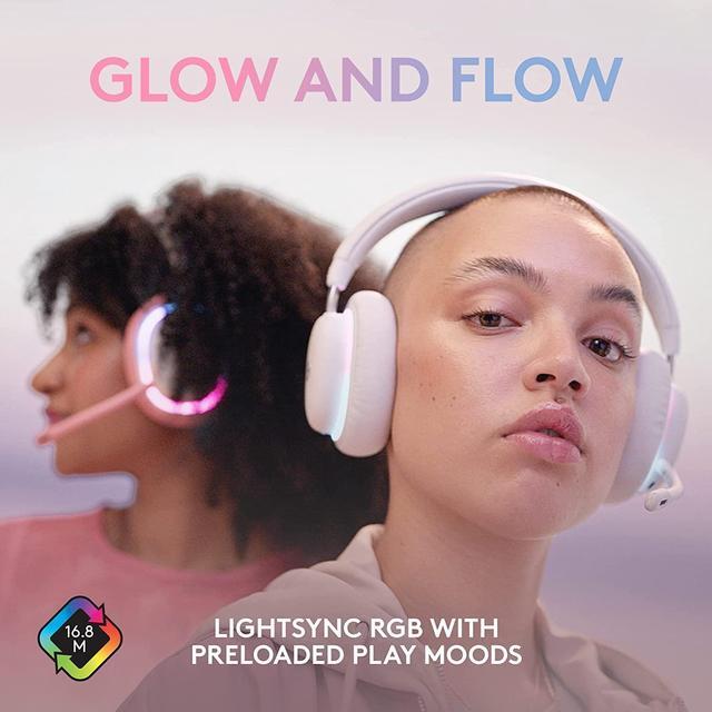 Alt view image 5 of 7 - Logitech G735 Wireless Gaming Headset, Customizable LIGHTSYNC RGB Lighting, Lightspeed, Bluetooth, 3.5 MM Aux Compatible with PC, Mobile Devices, Detachable Mic - White Mist