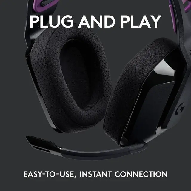 Alt view image 4 of 10 - Logitech G535 LIGHTSPEED Wireless Gaming Headset - Lightweight on-ear headphones, flip to mute mic, stereo, compatible with PC, PS4, PS5, USB rechargeable - Black
