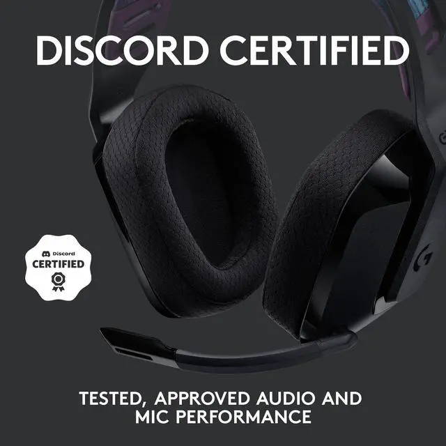 Alt view image 8 of 10 - Logitech G535 LIGHTSPEED Wireless Gaming Headset - Lightweight on-ear headphones, flip to mute mic, stereo, compatible with PC, PS4, PS5, USB rechargeable - Black