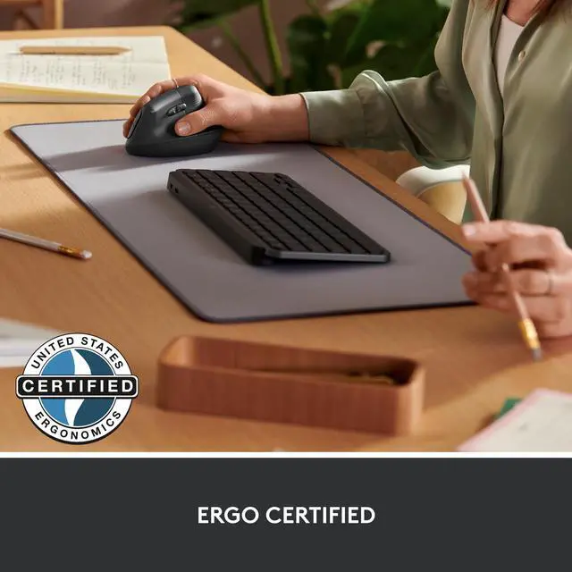 Alt view image 6 of 10 - Logitech Lift for Business, Vertical Ergonomic Mouse, Wireless, Bluetooth or Secured Logi Bolt USB, Quiet clicks, Globally Certified, Windows/Mac/Chrome/Linux