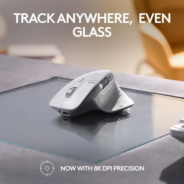 Alt view image 8 of 12 - Logitech MX Master 3S for Mac - Wireless Bluetooth Mouse with Ultra-fast Scrolling, Ergo, 8K DPI, Quiet Clicks, Track on Glass, Customization, USB-C, Apple, iPad