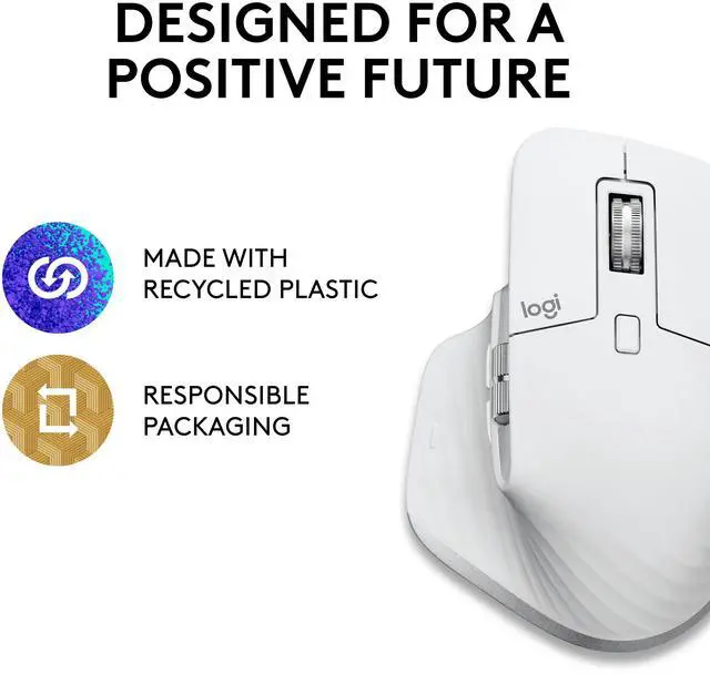 Alt view image 5 of 12 - Logitech MX Master 3S for Mac - Wireless Bluetooth Mouse with Ultra-fast Scrolling, Ergo, 8K DPI, Quiet Clicks, Track on Glass, Customization, USB-C, Apple, iPad