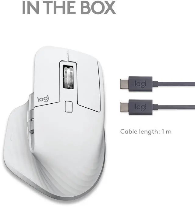 Alt view image 4 of 12 - Logitech MX Master 3S for Mac - Wireless Bluetooth Mouse with Ultra-fast Scrolling, Ergo, 8K DPI, Quiet Clicks, Track on Glass, Customization, USB-C, Apple, iPad