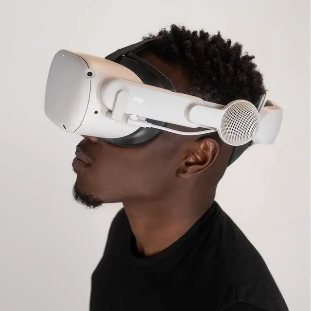 Alt view image 2 of 6 - Logitech Chorus VR Off-Ear Headset for Meta Quest 2 - White