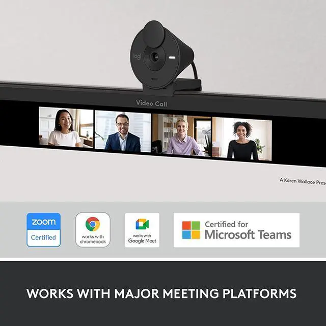 Alt view image 8 of 9 - Logitech Brio 300 Full HD Webcam with Privacy Shutter, Noise Reduction Microphone, USB-C, certified for Zoom, Microsoft Teams, Google Meet, Auto Light Correction, Graphite