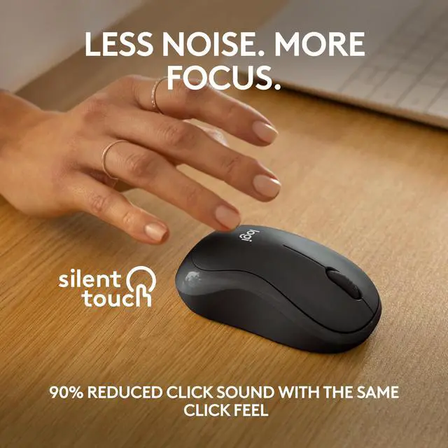 Alt view image 4 of 8 - Logitech M240 Silent Bluetooth Mouse, Wireless, Compact, Portable, Smooth Tracking, 18-Month Battery, for Windows, macOS, ChromeOS, Compatible with PC, Mac, Laptop, Tablets (Graphite)