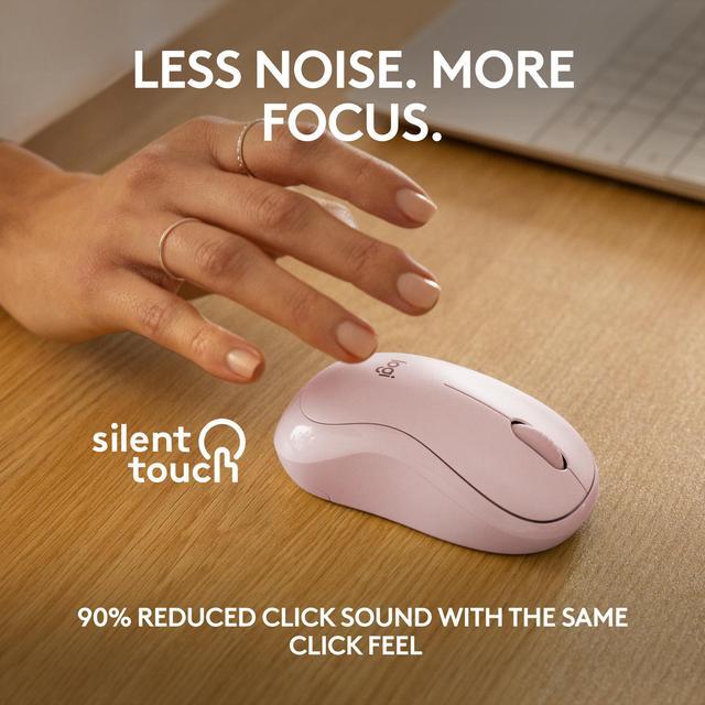 Alt view image 3 of 8 - Logitech M240 Silent Bluetooth Mouse, Wireless, Compact, Portable, Smooth Tracking, 18-Month Battery, for Windows, macOS, ChromeOS, Compatible with PC, Mac, Laptop, Tablets (Rose)