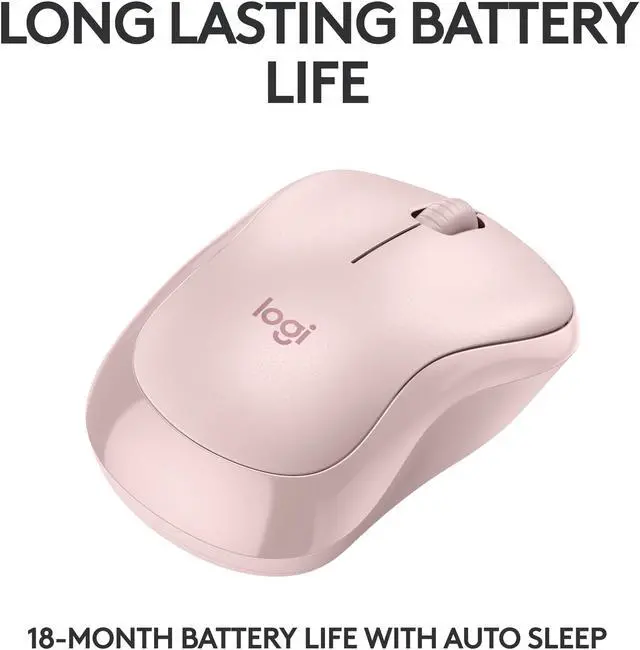 Alt view image 4 of 8 - Logitech M240 Silent Bluetooth Mouse, Wireless, Compact, Portable, Smooth Tracking, 18-Month Battery, for Windows, macOS, ChromeOS, Compatible with PC, Mac, Laptop, Tablets (Rose)